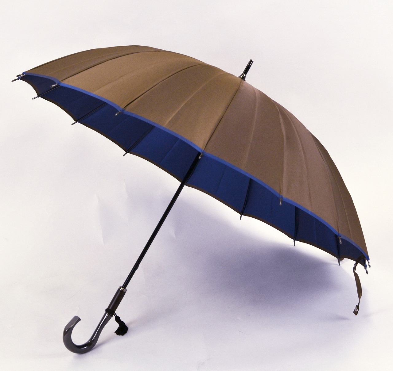 東京洋傘 甲州織 婦人雨傘「かさね」55㎝×16本骨 ブラウン/ブルー | 伝
